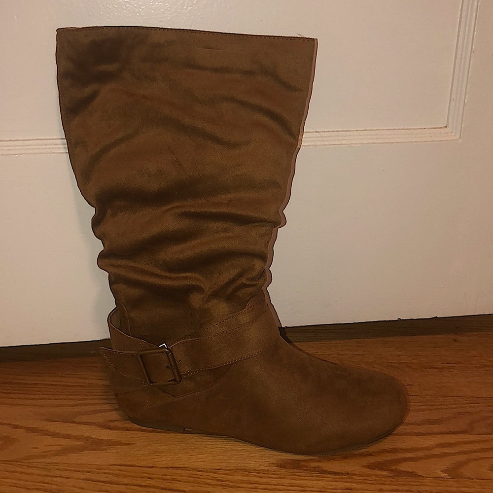 Chestnut Suede Boots -Size 8